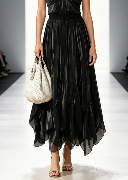Handmade Black Patchwork Tulle A Line Skirts