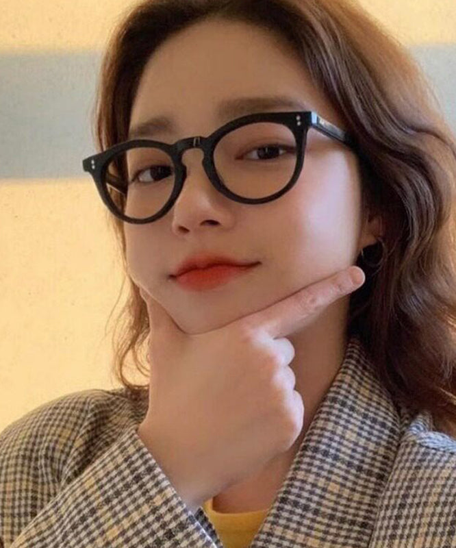 Handmade Black Resin Rotundity Full Frame Reading Glasses