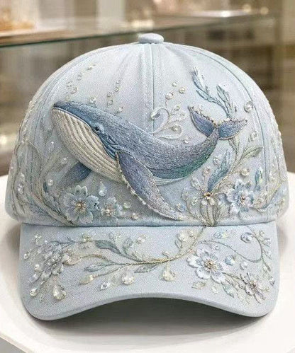 Handmade Blue Dolphin 3D Print Cotton Baseball Cap Hat
