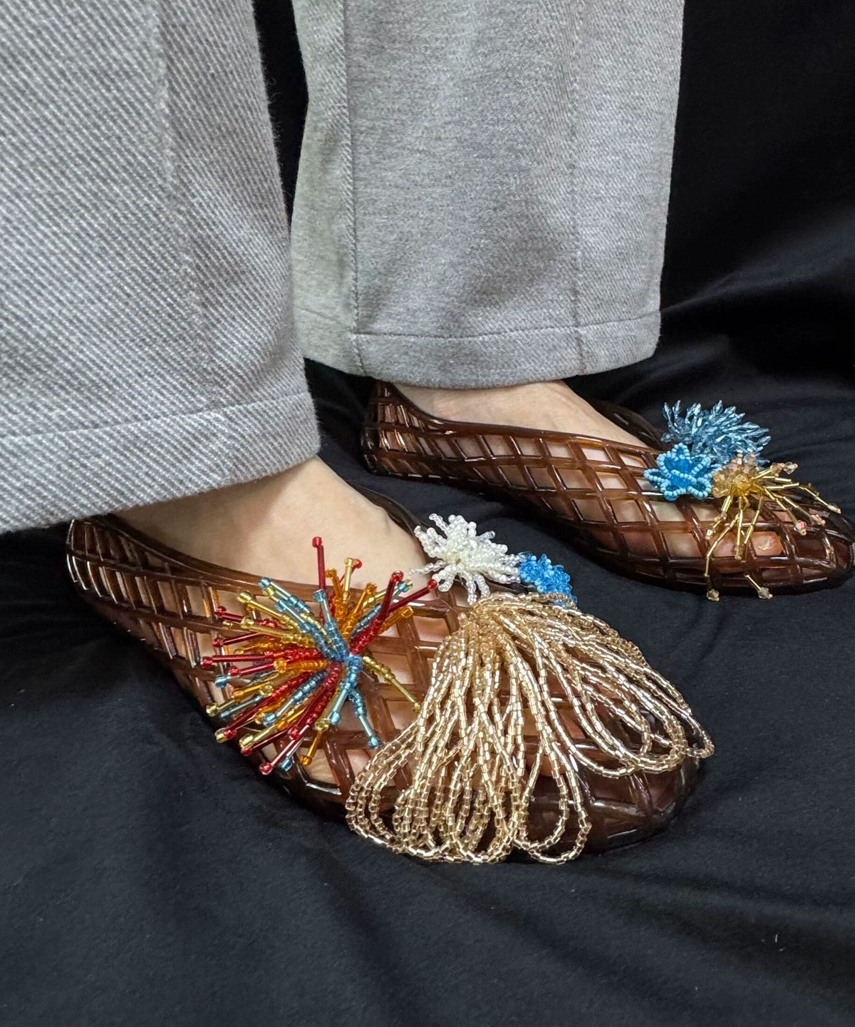 Handmade Brown Sandals Women Hollow Out Sandals