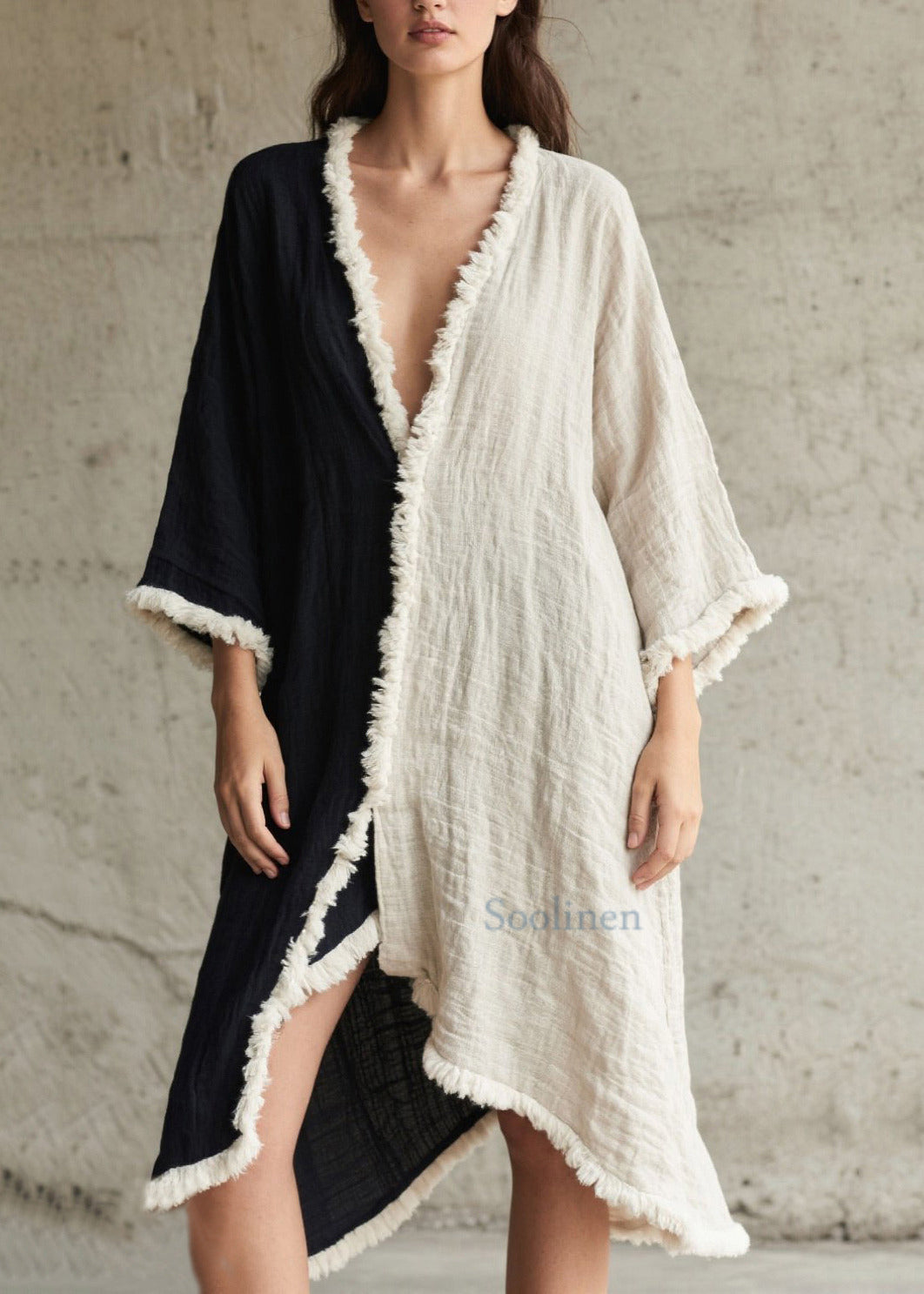 Handmade Colorblock Asymmetrical Patchwork Faux Fur Cardigan Spring