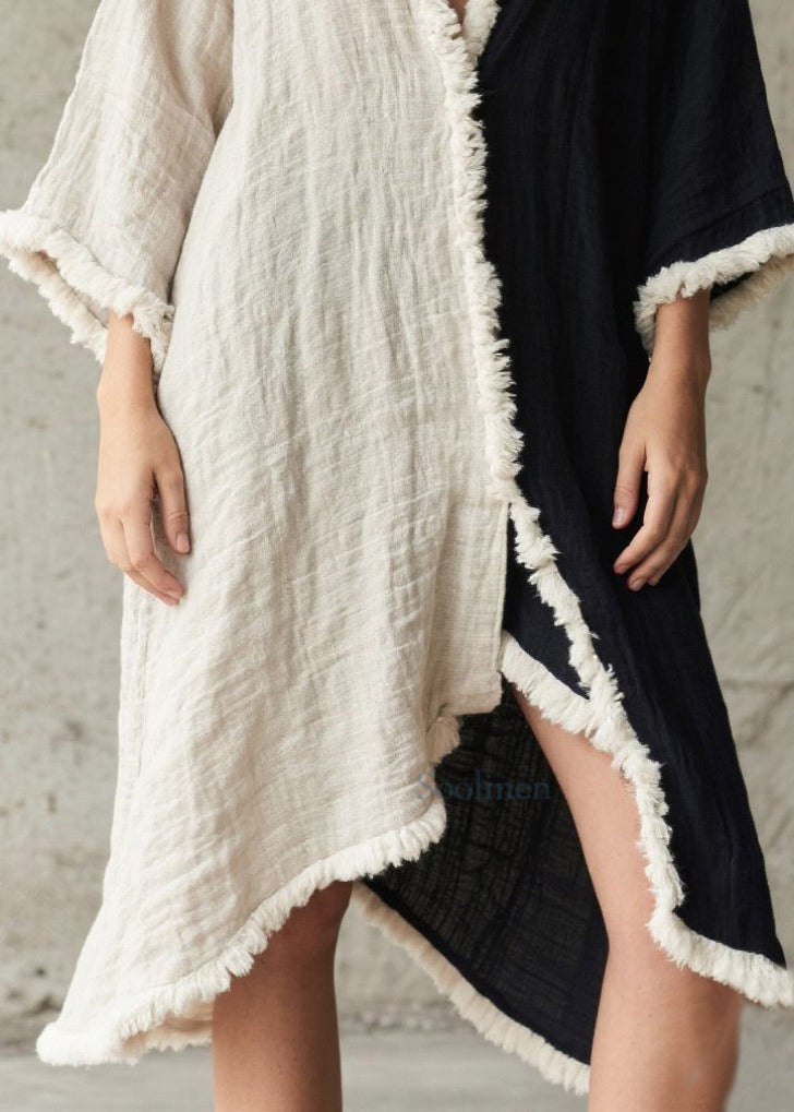 Handmade Colorblock Asymmetrical Patchwork Faux Fur Cardigan Spring