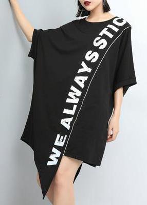 Handmade Cotton dresses Vintage Print Fashion Casual Irregular Women Dress - SooLinen