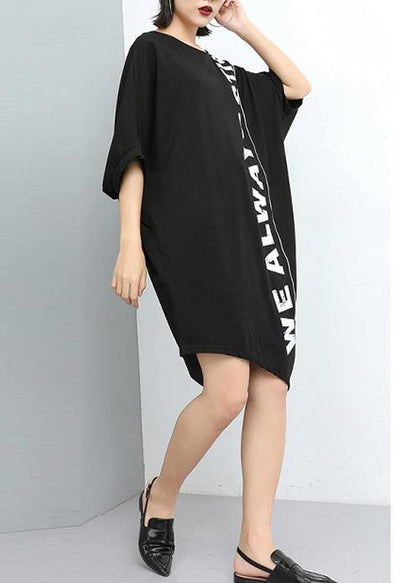 Handmade Cotton dresses Vintage Print Fashion Casual Irregular Women Dress - SooLinen