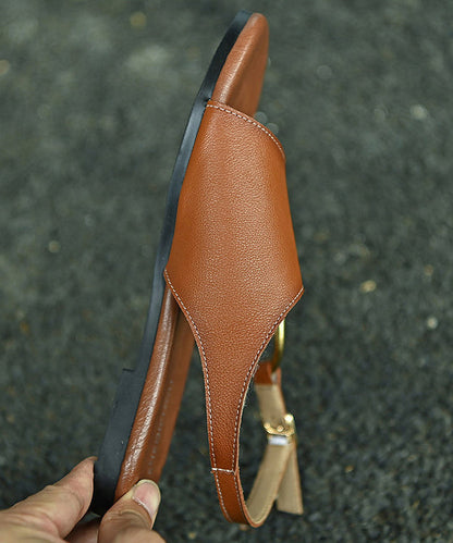 Handmade Cowhide Leather Flat Sandals Hiking Sandals