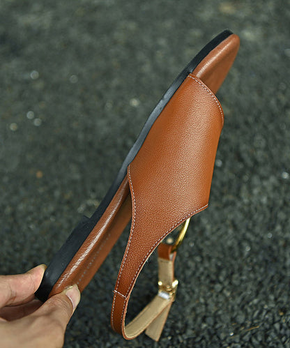 Handmade Cowhide Leather Flat Sandals Hiking Sandals