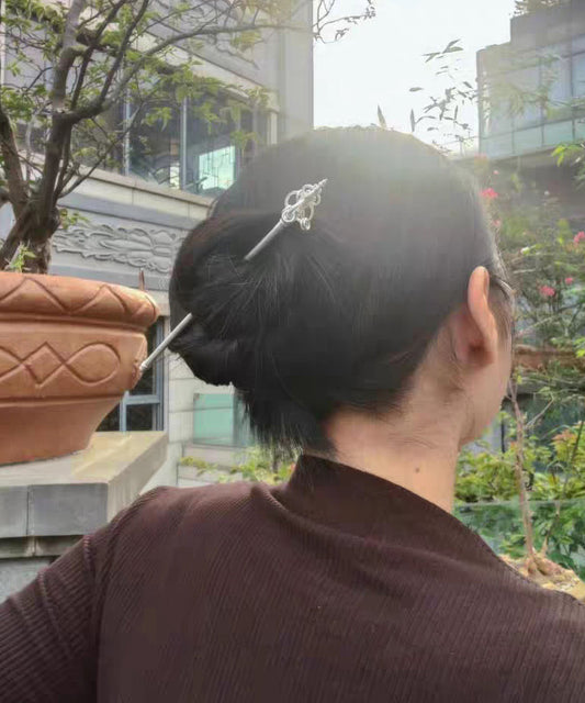 Handmade Gold Hollow Out Zen Staff Gold Plated Hairpin