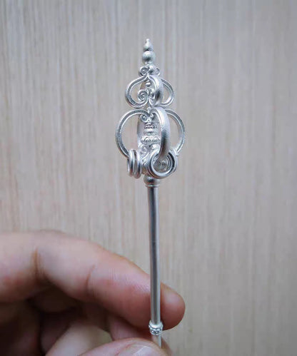 Handmade Gold Hollow Out Zen Staff Gold Plated Hairpin