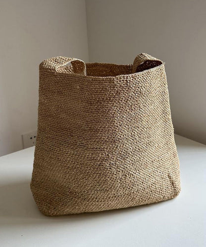 Handmade Grass Woven French Style Large Capacity Shoulder Bag