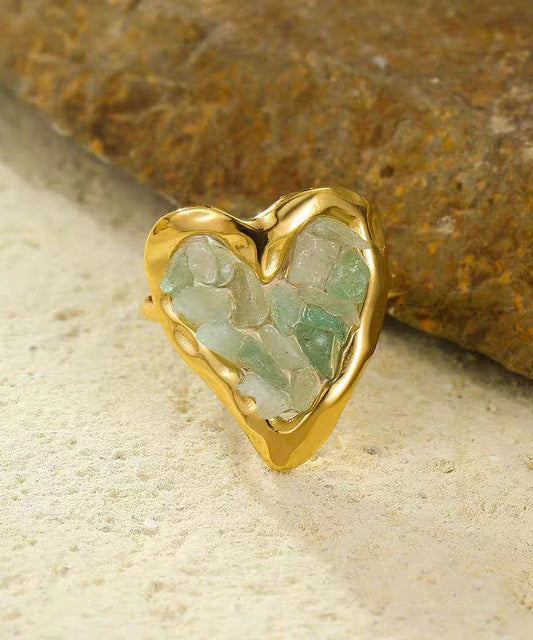 Handmade Green Copper Alloy Crystal Rings