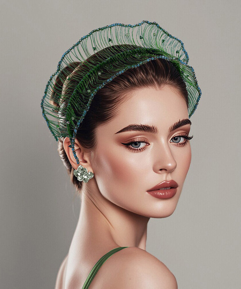 Handmade Green Weave Zircon Beading HairPiece MyPlusWear handmade-green-weave-zircon-beading-hairpiece-mypluswear