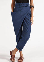 Load image into Gallery viewer, Handmade Grey asymmetrical design High Waist Cotton Harem Summer Pants