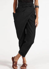 Load image into Gallery viewer, Handmade Grey asymmetrical design High Waist Cotton Harem Summer Pants