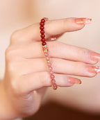 Handmade Inlaid Crystal Cinnaba Bracelet