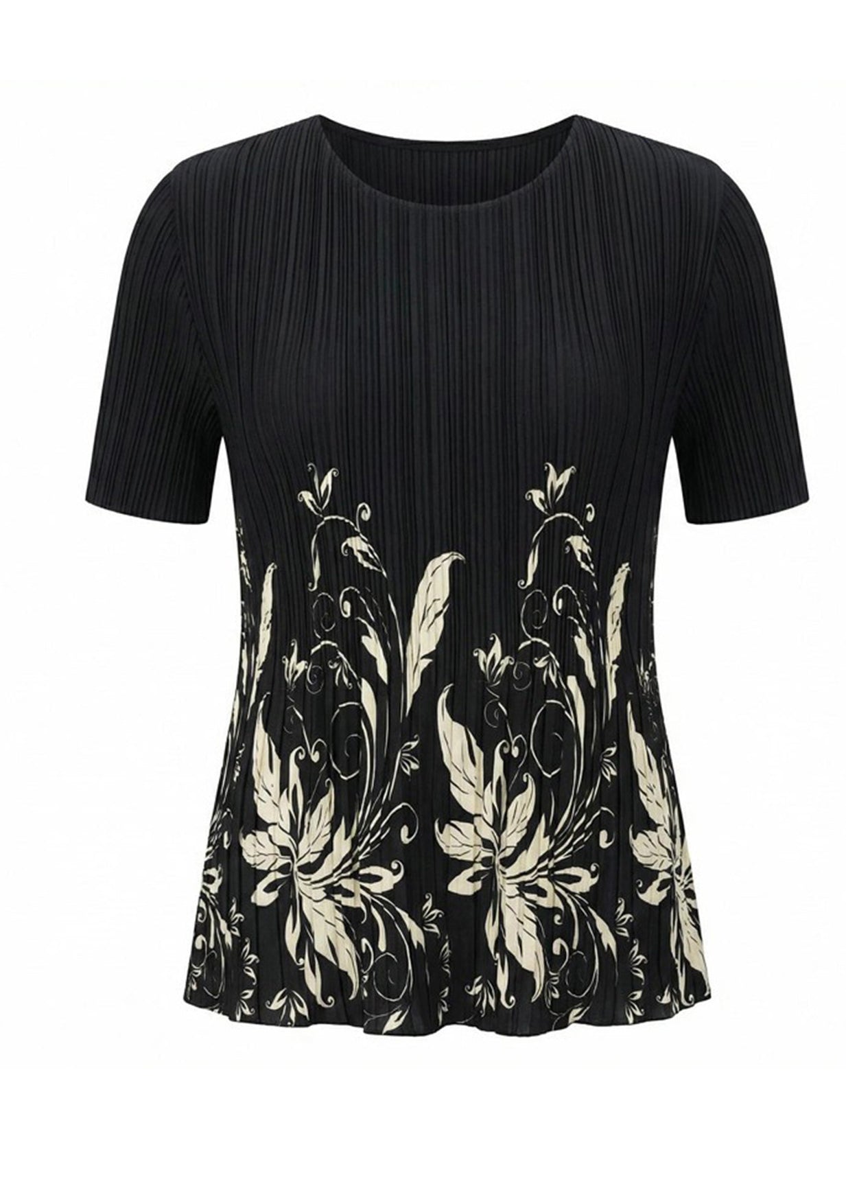 Handmade Light Green O-Neck Print T Shirt Summer