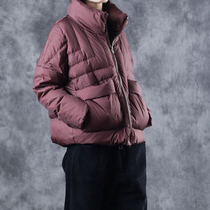 Handmade Mulberry zippered Pockets Winter  Jackets Long sleeve