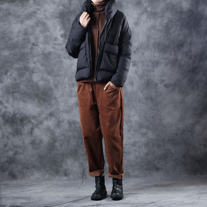 Handmade Mulberry zippered Pockets Winter  Jackets Long sleeve