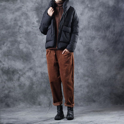 Handmade Mulberry zippered Pockets Winter  Jackets Long sleeve