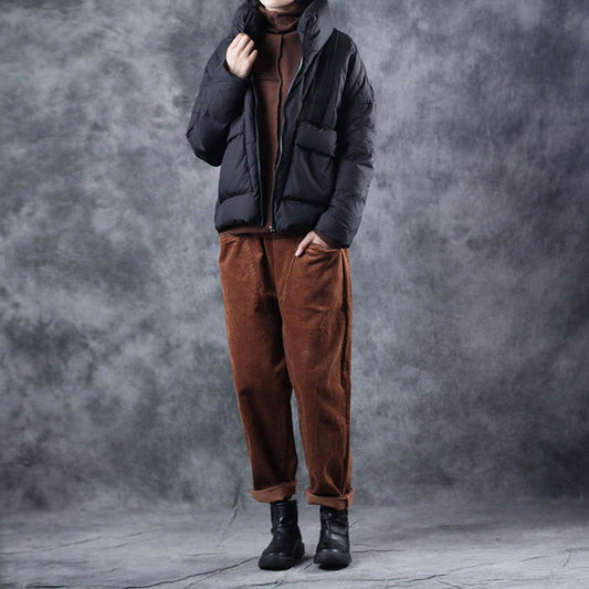 Handmade Mulberry zippered Pockets Winter  Jackets Long sleeve