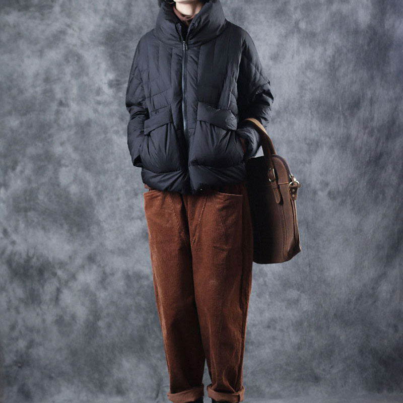 Handmade Mulberry zippered Pockets Winter  Jackets Long sleeve