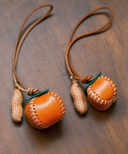 Handmade Orange Weave Persimmon And Peanut Phone Chains