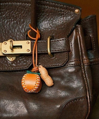 Handmade Orange Weave Persimmon And Peanut Phone Chains