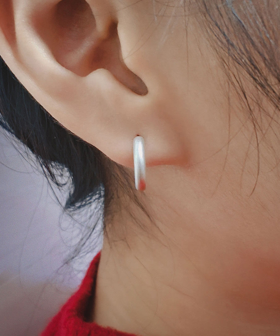 Handmade Original Design Silver Hoop Earrings