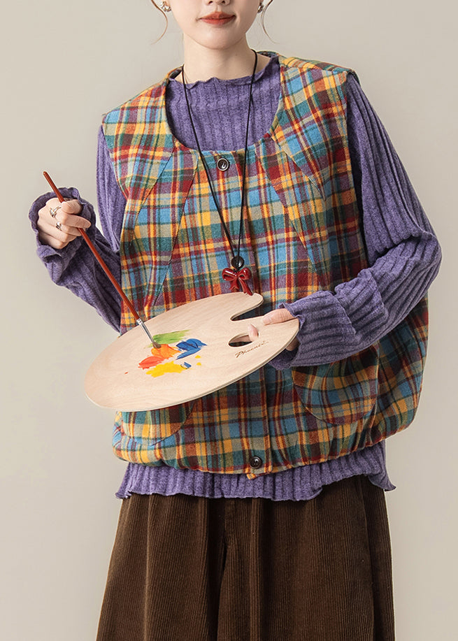 Handmade Purple Oversized Striped Knit Pullover Winter