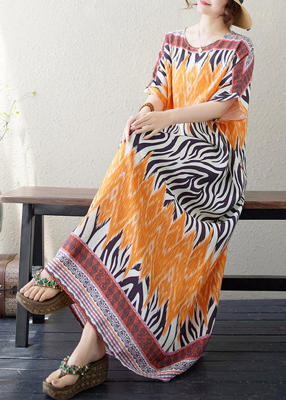 Handmade Red Oversized Floral Cotton Maxi Dresses Summer