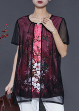 Load image into Gallery viewer, Handmade Red Oversized Patchwork Tulle Tank Summer