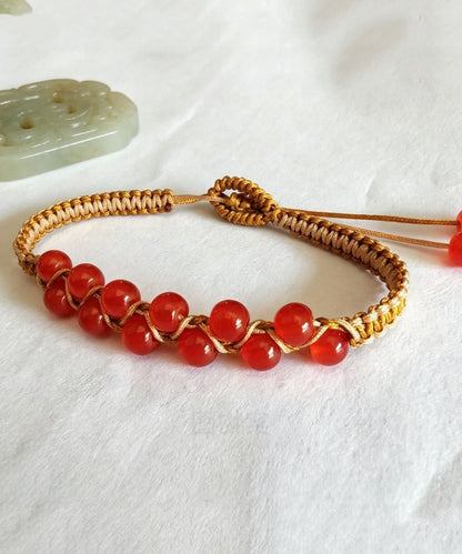 Handmade Red Weave Crystal Bracelet