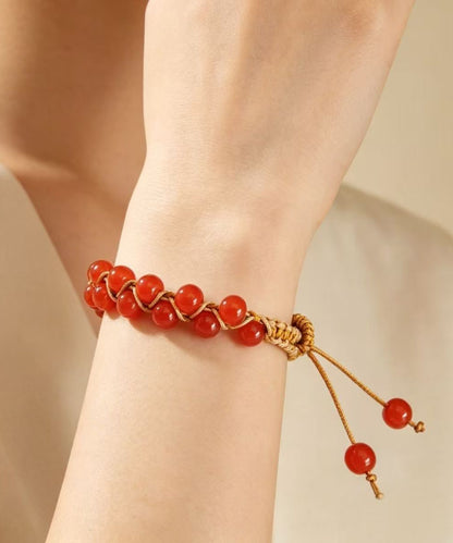 Handmade Red Weave Crystal Bracelet