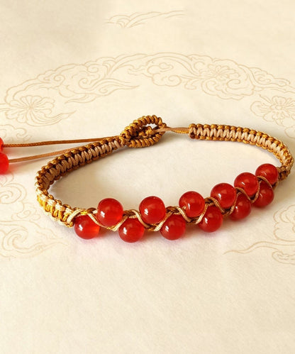 Handmade Red Weave Crystal Bracelet