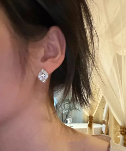 Handmade Silk Alloy Weave Zircon Drop Earrings