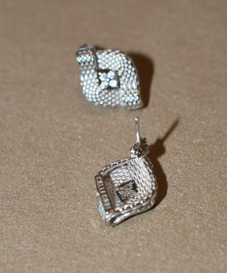 Handmade Silk Alloy Weave Zircon Drop Earrings