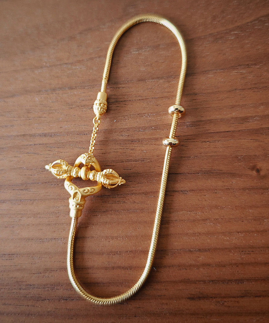 Handmade Silver Gilding Diamond Pestle Bracelet