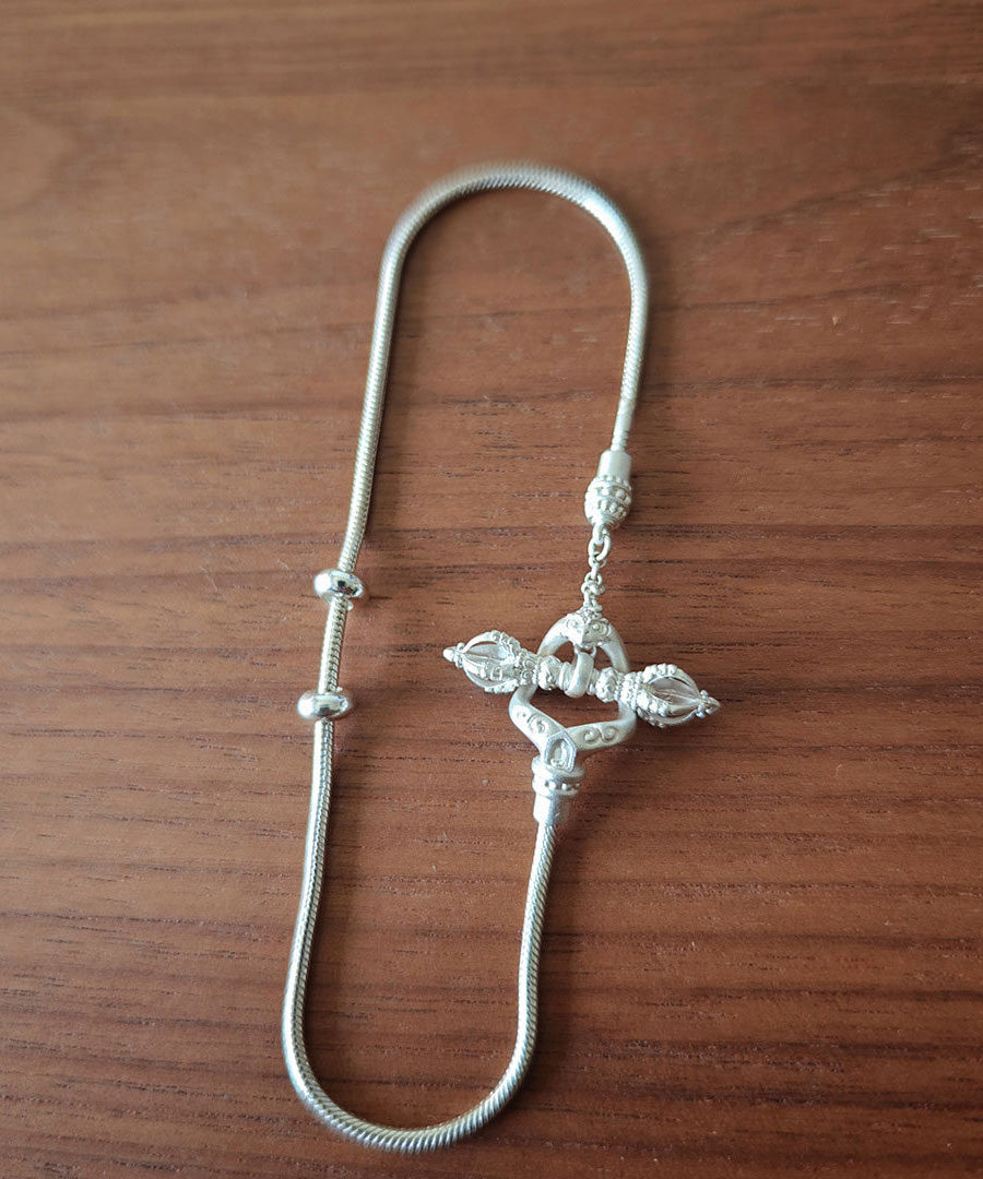 Handmade Silver Gilding Diamond Pestle Bracelet