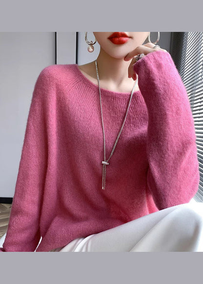 Handmade Yellow O Neck Cozy Woolen Knit Sweaters Fall