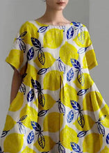 Load image into Gallery viewer, Handmade Yellow Wrinkled Pockets Holiday Maxi Dress Summer