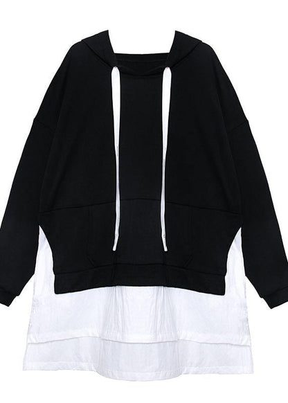 Handmade hooded patchwork quilting clothes Outfits green Dress - SooLinen