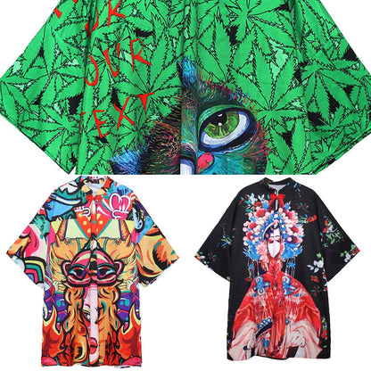 Handmade lapel half sleeve Cotton clothes For Women design black print Dresses summer - SooLinen