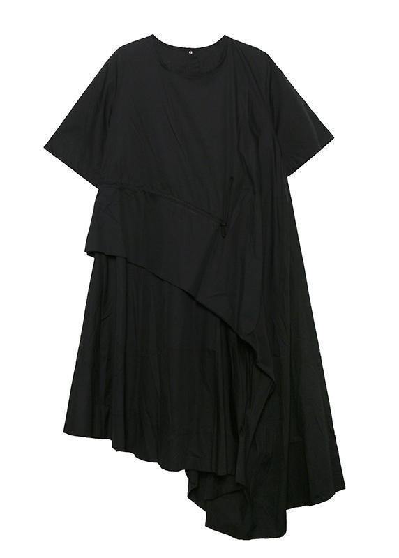 Handmade white cotton o neck drawstring Robe summer Dress - SooLinen