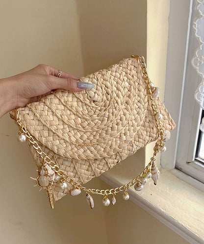 Holiday Style Handmade Straw Woven Envelope Bag