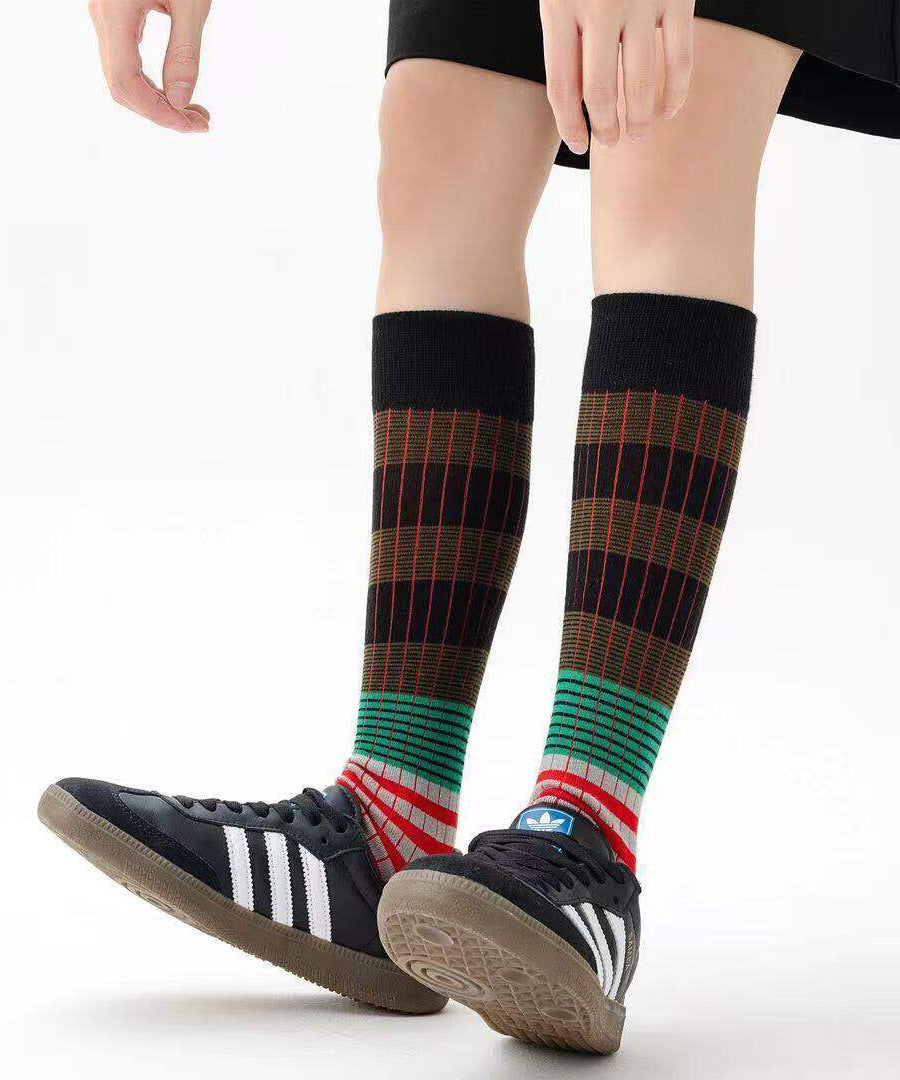 Hot Selling Contrasting Striped Fashion Over The Calf Socks