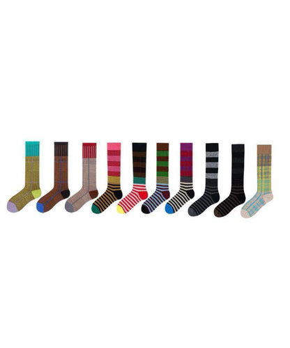 Hot Selling Contrasting Striped Fashion Over The Calf Socks
