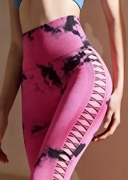 Ignite Black Print Hollow Out Capri Gym Shark Leggings
