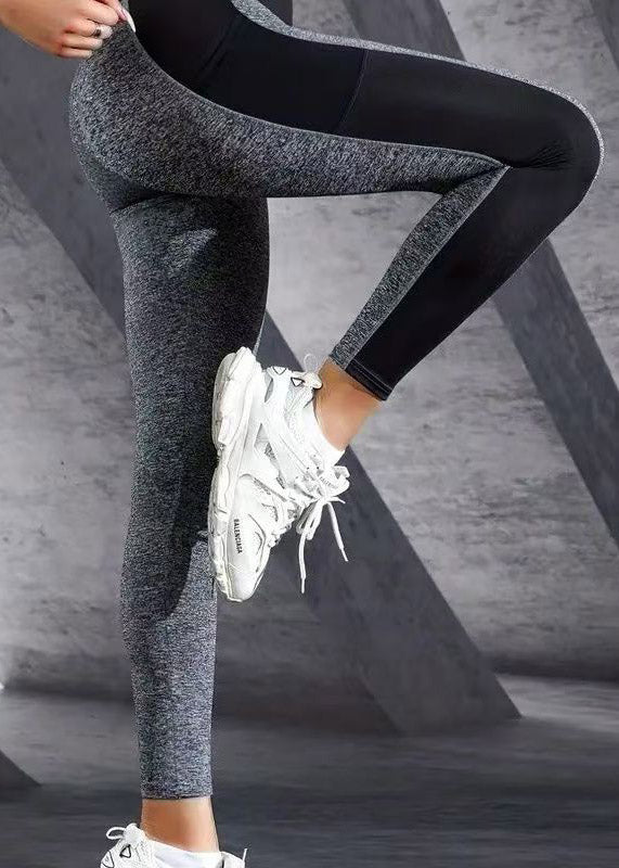 Ignite Grey Butt Scrunch Mesh Panel Leggings Patchwork Capri Running Leggings