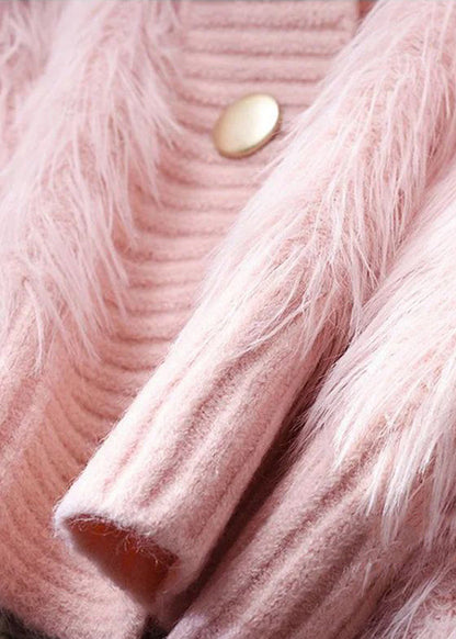 Imitation Mink Fleece Jacket High Neck Short Sweater Women's