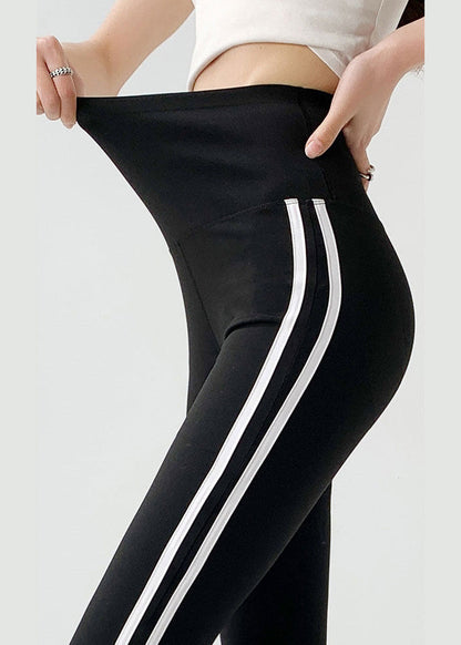 Impact Black High Waist Striped Flare Leggings