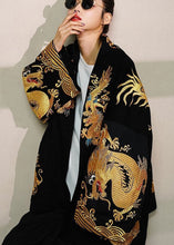 Load image into Gallery viewer, 2024 Trendy Gold Painted Dragon Oversized Cotton Cardigan Jacket